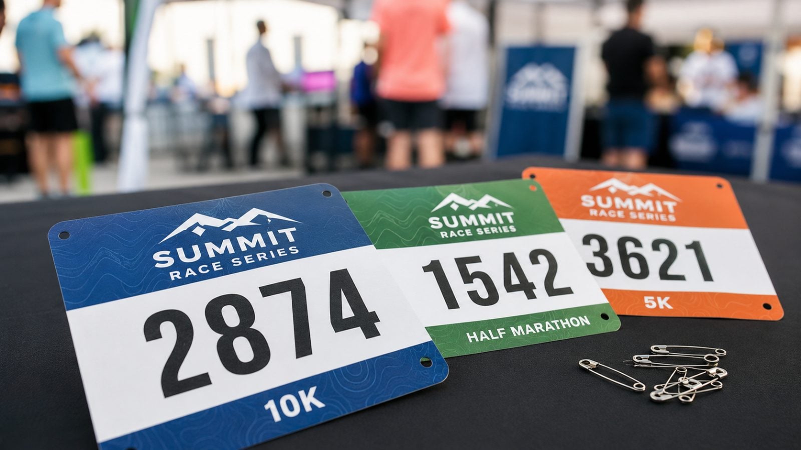 Custom printed race bibs with logo