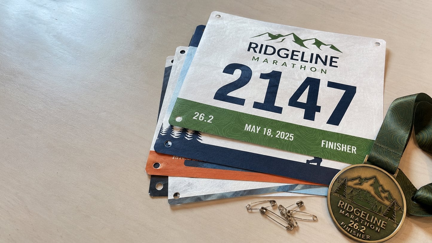 Custom printed race bibs with logo