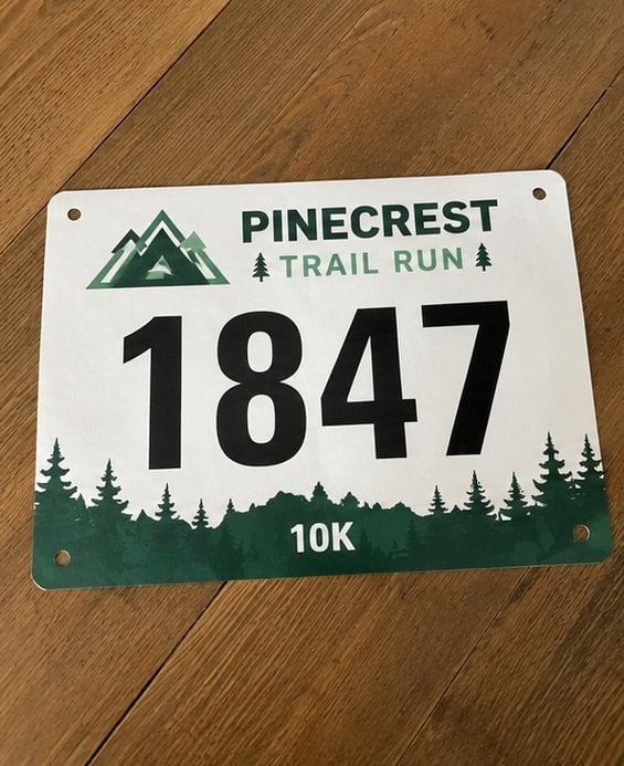 Custom race bibs — customer photo