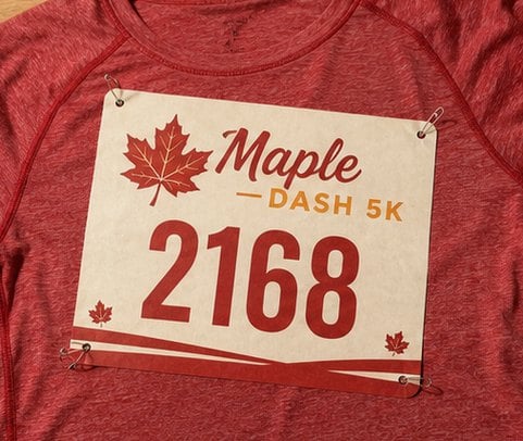 Customized race bibs for 5ks and community runs
