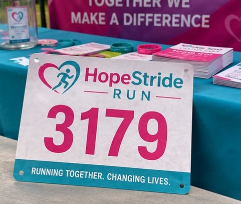 Customized race bibs for charity and fundraising runs