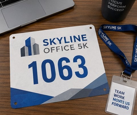 Customized race bibs for corporate and team challenges