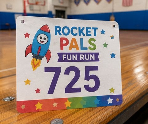Customized race bibs for schools and youth events