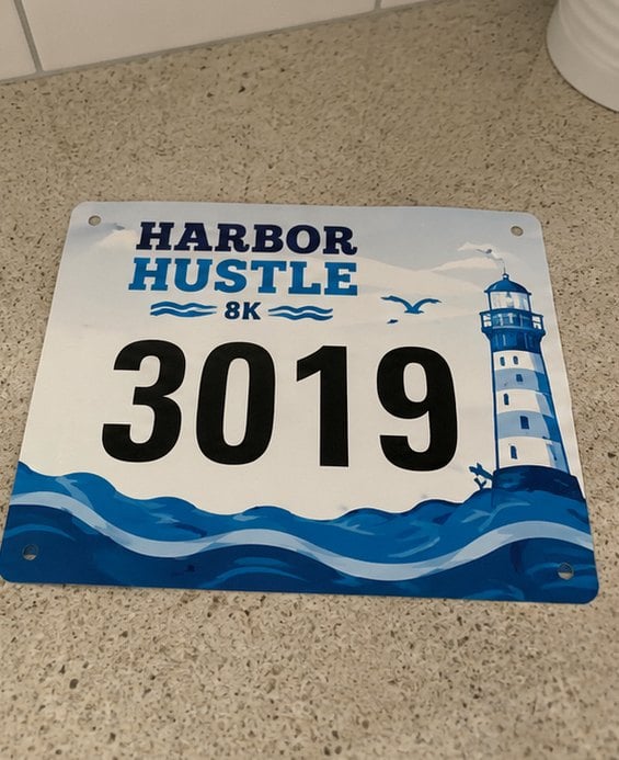 Race bibs with logo — customer photo